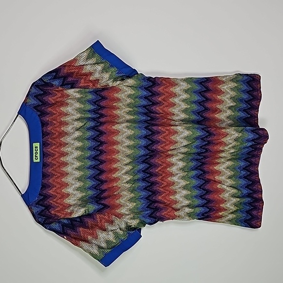 Crocs large multicolored medical aparal short sleeve scrub shirt - Picture 4 of 6